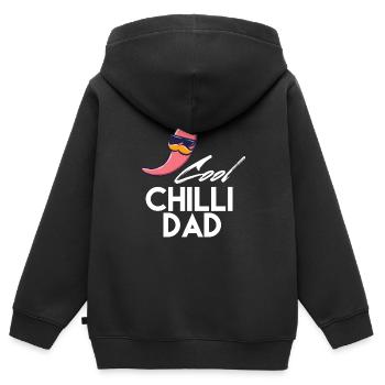 Chilli Spruch Papa - Kinder Premium Organic Zip Hoodie - Schwarz - Hinten - AI Model Kid Male (0cm)