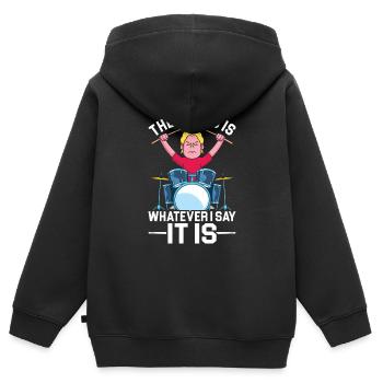 Schlagzeug Schlagzeuger - Kinder Premium Organic Zip Hoodie - Schwarz - Hinten - AI Model Kid Male (0cm)
