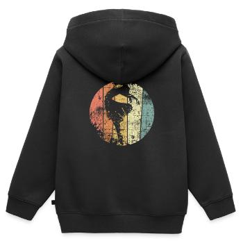 Danseur de ballet danse rétro - Sweat Premium à capuche zippé enfant bio - noir - Dos - AI Model Kid Male (0cm)