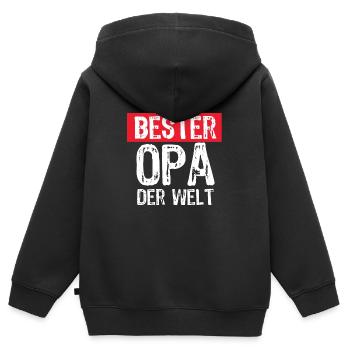 Bester Opa Der Welt - Kinder Premium Organic Zip Hoodie - Schwarz - Hinten - AI Model Kid Male (0cm)