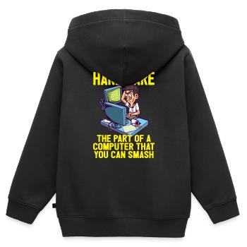 Smash PC Hardware Debugging IT Coder Informatics - Kids Premium Organic Zip-up Hoodie - black - Back - AI Model Kid Male (0cm)