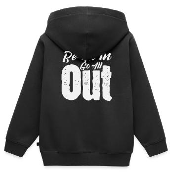Be All in Go All Out - Pokern - Kinder Premium Organic Zip Hoodie - Schwarz - Hinten - AI Model Kid Male (0cm)