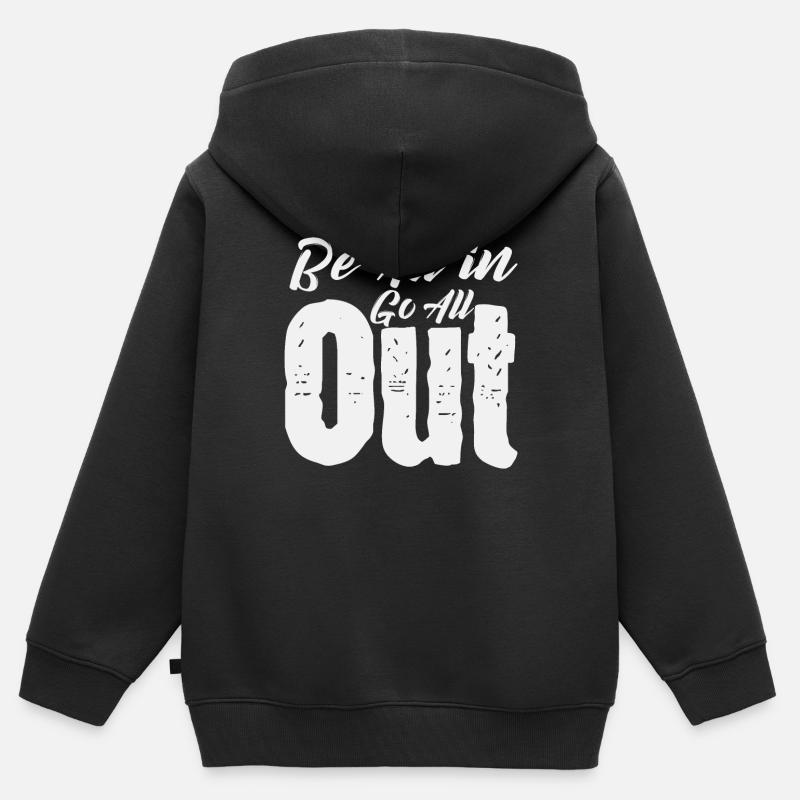 Be All in Go All Out - Pokern - Sweat Premium à capuche zippé enfant bio - noir