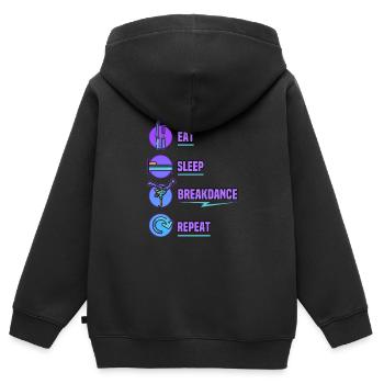 Breakdance Hip Hop Tanzen Tänzer Spruch Geschenk - Kinder Premium Organic Zip Hoodie - Schwarz - Hinten - AI Model Kid Male (0cm)