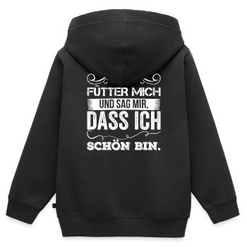 Schwanger - Kinder Premium Organic Zip Hoodie - Schwarz - Hinten - AI Model Kid Male (0cm)