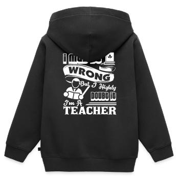 Lehrer Ich bin Lehrer - Kinder Premium Organic Zip Hoodie - Schwarz - Hinten - AI Model Kid Male (0cm)