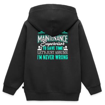 I'm A Maintenance Supervisor - Kids Premium Organic Zip-up Hoodie - black - Back - AI Model Kid Male (0cm)