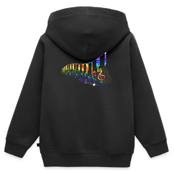 Klavier Klassische Musik - Kinder Premium Organic Zip Hoodie - Schwarz - Hinten - AI Model Kid Male (0cm)