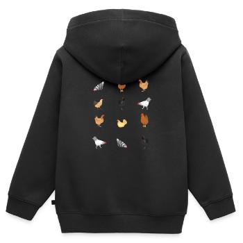 Hühner Huhn Liebhaber Bauernhof Hühnerstall - Kinder Premium Organic Zip Hoodie - Schwarz - Hinten - AI Model Kid Male (0cm)