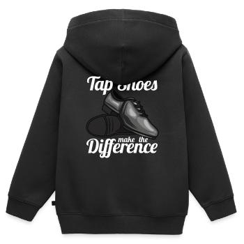 Meine Steppschuhe machen den Unterschied Tänzer - Kinder Premium Organic Zip Hoodie - Schwarz - Hinten - AI Model Kid Male (0cm)