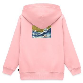 Tapir - Kinder Premium Organic Zip Hoodie - Rosa - Hinten - AI Model Kid Female (0cm)