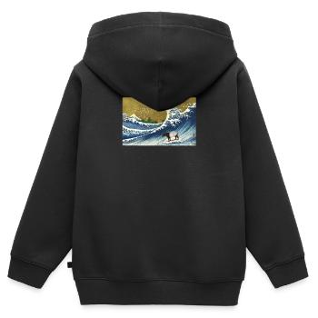 Tapir - Sweat Premium à capuche zippé enfant bio - noir - Dos - AI Model Kid Male (0cm)