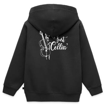 Cello - Kinder Premium Organic Zip Hoodie - Schwarz - Hinten - AI Model Kid Male (0cm)