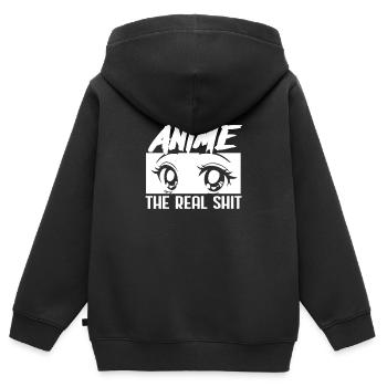 Anime - Kinder Premium Organic Zip Hoodie - Schwarz - Hinten - AI Model Kid Male (0cm)