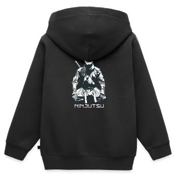 The martial art ninjutsu - Kids Premium Organic Zip-up Hoodie - black - Back - AI Model Kid Male (0cm)