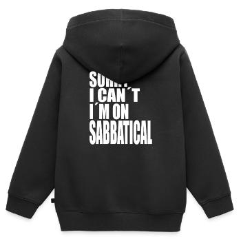 Blagues sans emploi citations drôles - Sweat Premium à capuche zippé enfant bio - noir - Dos - AI Model Kid Male (0cm)