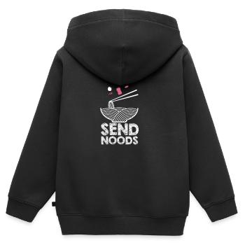 Send Noods - Kinder Premium Organic Zip Hoodie - Schwarz - Hinten - AI Model Kid Male (0cm)