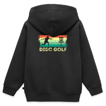 Frisbee - Kinder Premium Organic Zip Hoodie - Schwarz - Hinten - AI Model Kid Male (0cm)