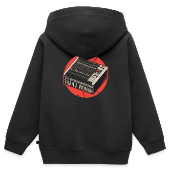 Ingénieur du son Technicien du son Ingénieur du son - Sweat Premium à capuche zippé enfant bio - noir - Dos - AI Model Kid Male (0cm)