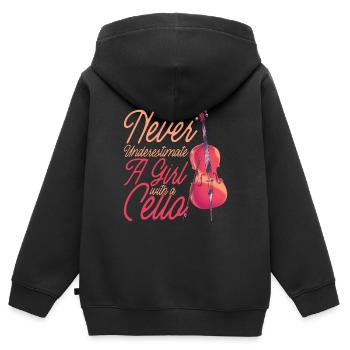 Cello - Kinder Premium Organic Zip Hoodie - Schwarz - Hinten - AI Model Kid Male (0cm)