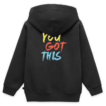 Du Schaffst Das - Kinder Premium Organic Zip Hoodie - Schwarz - Hinten - AI Model Kid Male (0cm)