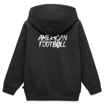 American Football - Kinder Premium Organic Zip Hoodie - Schwarz - Hinten - AI Model Kid Male (0cm)
