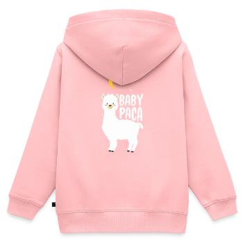 Alpaca Baby Paca - Alpaca Llama slumber sleep - Kids Premium Organic Zip-up Hoodie - rose - Back - AI Model Kid Female (0cm)