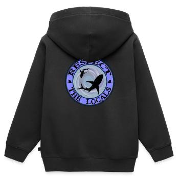 Respectez le requin local - Sweat Premium à capuche zippé enfant bio - noir - Dos - AI Model Kid Male (0cm)