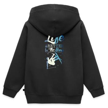 Ski freestyle - Sweat Premium à capuche zippé enfant bio - noir - Dos - AI Model Kid Male (0cm)