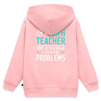 Problèmes de profs de maths - Sweat Premium à capuche zippé enfant bio - rose - Dos - AI Model Kid Female (0cm)