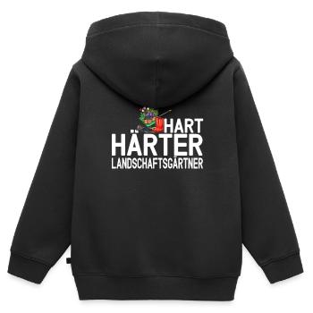 Hart Härter Landschaftsgärtner - Kinder Premium Organic Zip Hoodie - Schwarz - Hinten - AI Model Kid Male (0cm)