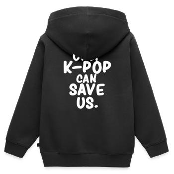 K-Pop - Kinder Premium Organic Zip Hoodie - Schwarz - Hinten - AI Model Kid Male (0cm)
