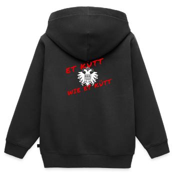 Et kütt wie et kütt - Kölsches Grundgesetz - Kinder Premium Organic Zip Hoodie - Schwarz - Hinten - AI Model Kid Male (0cm)