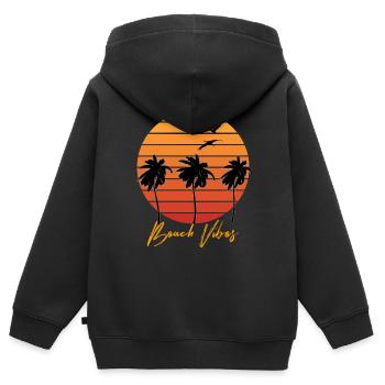 Summer Summer Summer - Kids Premium Organic Zip-up Hoodie - black - Back - AI Model Kid Male (0cm)