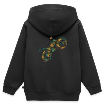 Trial motorcycle - Kids Premium Organic Zip-up Hoodie - black - Back - AI Model Kid Male (0cm)