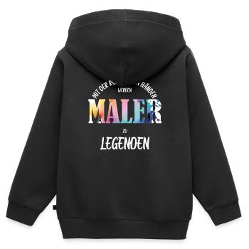 Maler - Kinder Premium Organic Zip Hoodie - Schwarz - Hinten - AI Model Kid Male (0cm)