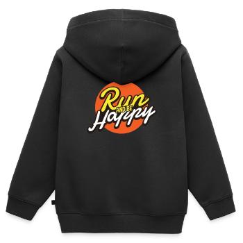 Laufen Marathon Läufer - Kinder Premium Organic Zip Hoodie - Schwarz - Hinten - AI Model Kid Male (0cm)