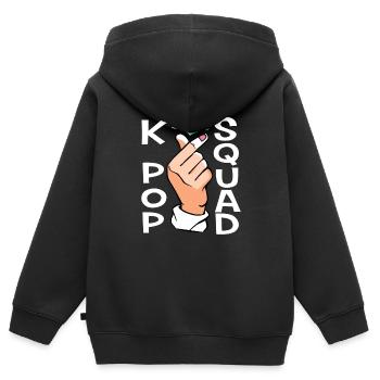 K-Pop Squad - Kinder Premium Organic Zip Hoodie - Schwarz - Hinten - AI Model Kid Male (0cm)