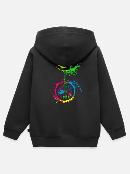 Splash Einrad - Kinder Premium Organic Zip Hoodie - Schwarz