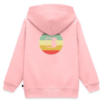 Idée cadeau vintage sandwich au pain boulanger - Sweat Premium à capuche zippé enfant bio - rose - Dos - AI Model Kid Female (0cm)