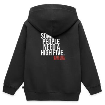 Funny - Kids Premium Organic Zip-up Hoodie - black - Back - AI Model Kid Male (0cm)