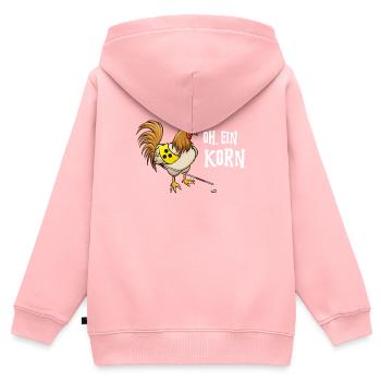 Blindes Huhn findet Korn Internet Meme Nerd Spruch - Kinder Premium Organic Zip Hoodie - Rosa - Hinten - AI Model Kid Female (0cm)