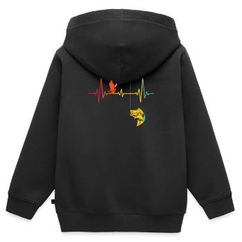 Angeln Angler Fischer Fische Geschenk - Kinder Premium Organic Zip Hoodie - Schwarz - Hinten - AI Model Kid Male (0cm)