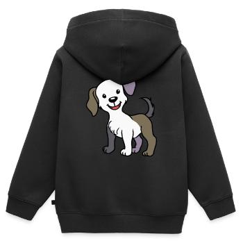 Hund Gassi Hundehalter Haustiere Köter Tierheim - Kinder Premium Organic Zip Hoodie - Schwarz - Hinten - AI Model Kid Male (0cm)