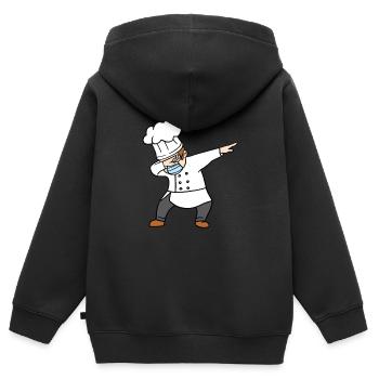 Dabbing Chef Head Chef Dab Dance - Kids Premium Organic Zip-up Hoodie - black - Back - AI Model Kid Male (0cm)