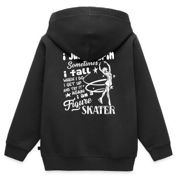 Eiskunstlauf Ich bin ein Eiskunstläufer - Kinder Premium Organic Zip Hoodie - Schwarz - Hinten - AI Model Kid Male (0cm)