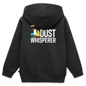 Drôle de femme de ménage nettoyeuse ménage ménage ménage - Sweat Premium à capuche zippé enfant bio - noir - Dos - AI Model Kid Male (0cm)