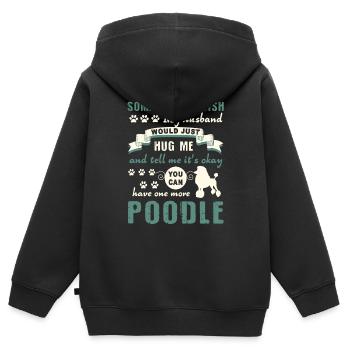 Caniche câlin mon caniche - Sweat Premium à capuche zippé enfant bio - noir - Dos - AI Model Kid Male (0cm)