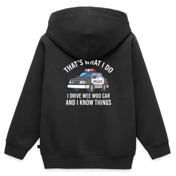 Lustiges Polizisten Polizei Polizeiwagen Spruch - Kinder Premium Organic Zip Hoodie - Schwarz - Hinten - AI Model Kid Male (0cm)