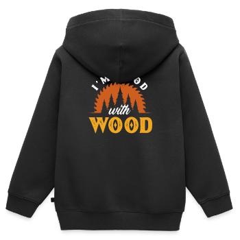 Drôle de menuisier menuisier menuisier bûcheron - Sweat Premium à capuche zippé enfant bio - noir - Dos - AI Model Kid Male (0cm)